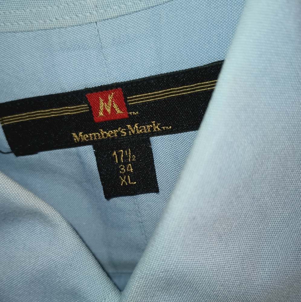 Men's Blue Pinpoint Cotton Button Down Dress Shirt